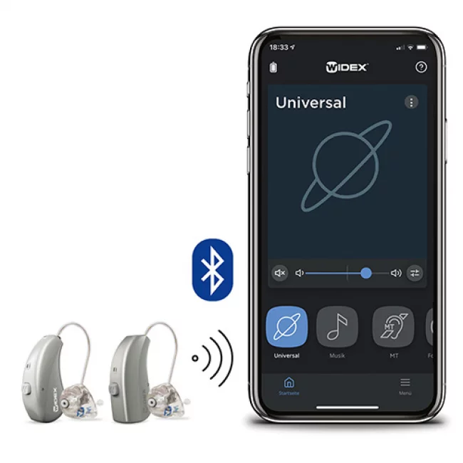 Widex Hörgeräte mit Magnify App und Bluetooth Verbindung